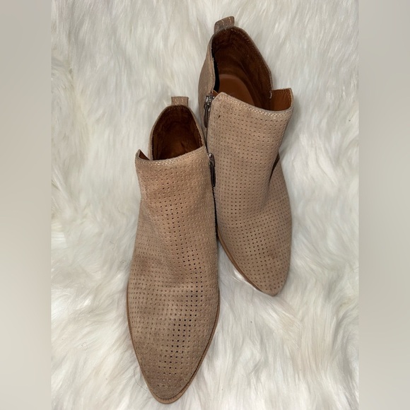 Franco Sarto Tan Ankle Booties with Perforated Design - Picture 6 of 9